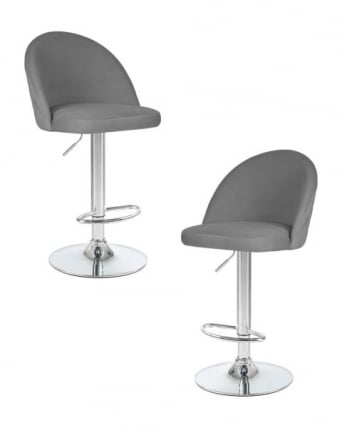 Стул барный ДОБРИН МИЛАНА (серый велюр (МДЖ9-75)) 2 шт / DOBRIN MILANA (MJ9-75))_0
