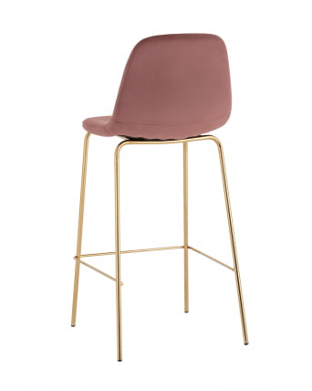 Стул барный Валенсия СН золотые ножки велюр Пыльно-розовый / SN_4