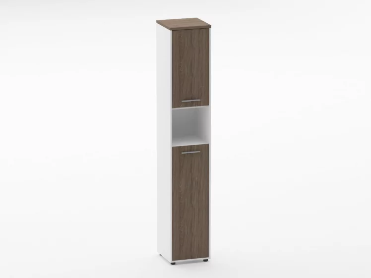 Шкаф 5 узкий закрытый, с нишей Дека 10.23.14Пр Дуб Верцаска/Белый / Deka_0