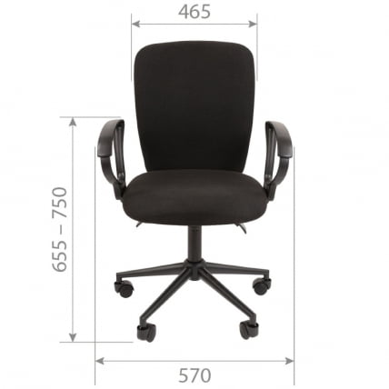 Офисное кресло CХАИРМАН 9801 Черный пластик (Блаcк) Голубой / CHAIRMAN (Black)_3