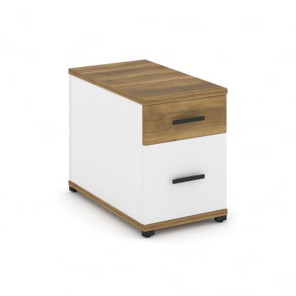 Тумба опорная/приставная с ящиком и распашным фасадом CОНCЕПТ CН.ТГО-004 Б/В Сандал Янтарный Белый бриллиант Черный / CONCEPT CN.TGO-004 B/W_0