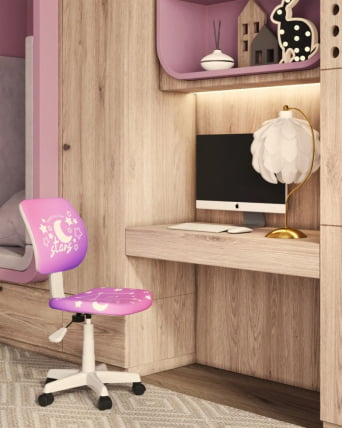 Кресло компьютерное детское ЛОЛО Старрй Нигхт пластик белый / Starry Night_9