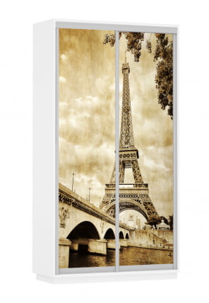 Шкаф-купе двухдверный Экспресс Дуо 1200х2400х Париж/Белый снег / 1200х2400h_0