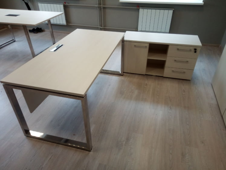 Стол рабочий, прямолинейный ГЛОСС ЛИНЕ НСР-О.004.1 Иворй / GLOSS LINE Ivory_2