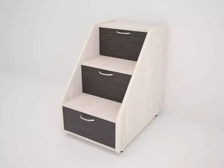 Лестница для кровати 160 Радуга (Л) Дуб млечный / Голубой_0