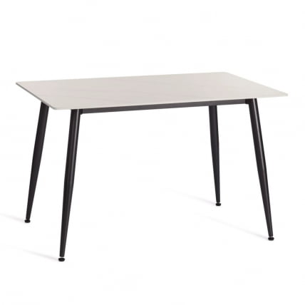 Стол обеденный Аустен/Остин столешница керамика (матовая) /опоры металл, белый/черный, 120х80х75см / Austen/Остин_0