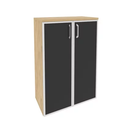 Шкаф средний широкий ОНИКС О.СТ-2.4Р блаcк Тиквуд Светлый / ONIX O.ST-2.4R black_0