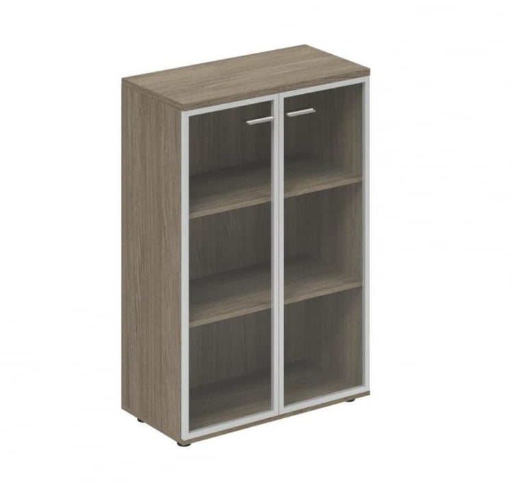 Шкаф средний со стеклом, задняя стенка ХДФ Винг ВН.801.ОД.АЛ Дуб темный / Wing WN.801.OD.AL_0