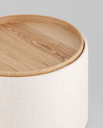 Пуф с ящиком Хюгге Л букле бежевый / L_2