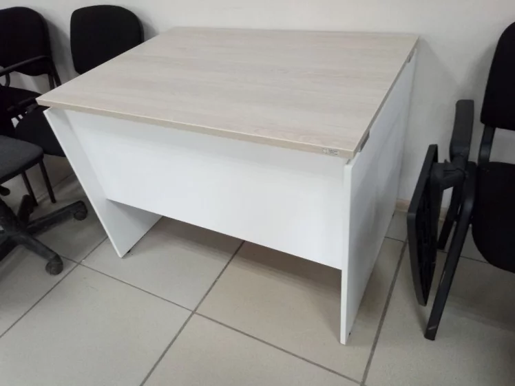 Стол прямой Дека ЛДСП каркас 75.07.12 Дуб Сантана светлый/Белый / Deka_3