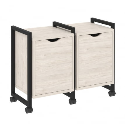 Тумба на колесных опорах наборная. Вариант №2 ЛОФТ ВР.Л-ТН-2.К Металл черный Денвер светлый / LOFT VR.L-TN-2.K_0
