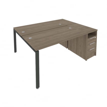 Рабочая станция с опорной тумбой Метал Сйстем Б.РС-СТП-2.3 Вяз/Антрацит / Metal System_0