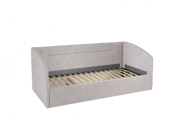 Кровать  0.9 Альба (Софа) КМ.С-16 галька (велюр) / КМ.S-16_1