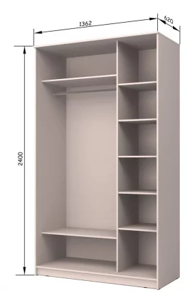 Шкаф-купе Хит-24-14-77 Париж Аруба Венге_8