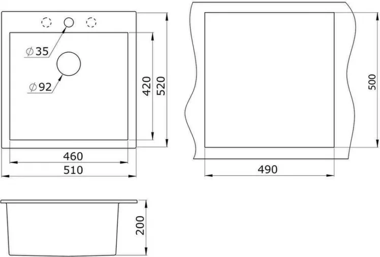 Кухонная мойка ГРАНУЛА 5102 Базальт / GRANULA_1