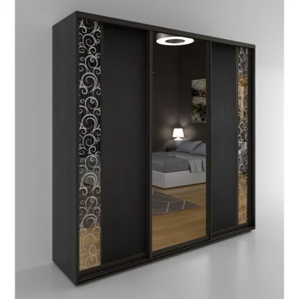 Шкаф-купе 3-х дверный Акцент-Вера ДС 2400х600 Венге_0