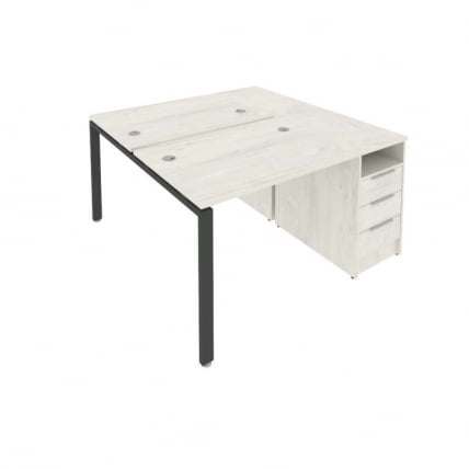 Рабочая станция с опорной тумбой Метал Сйстем Б.РС-СТП-2.1 Наварра/Антрацит / Metal System_0