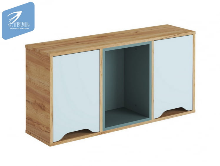 Полка навесная РИCХ ПН-001 Миндаль/Глиняный серый/дуб крафт золотой / RICH_2