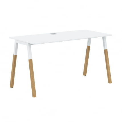 Стол письменный Форта ФСТ 1367 Белый премиум Дуб Гамильтон / Forta FST_0