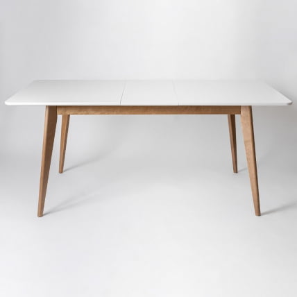 Стол обеденный Пегас Плус 120кс75 Эмаль белая Морилка Орех / Plus 120x75_1