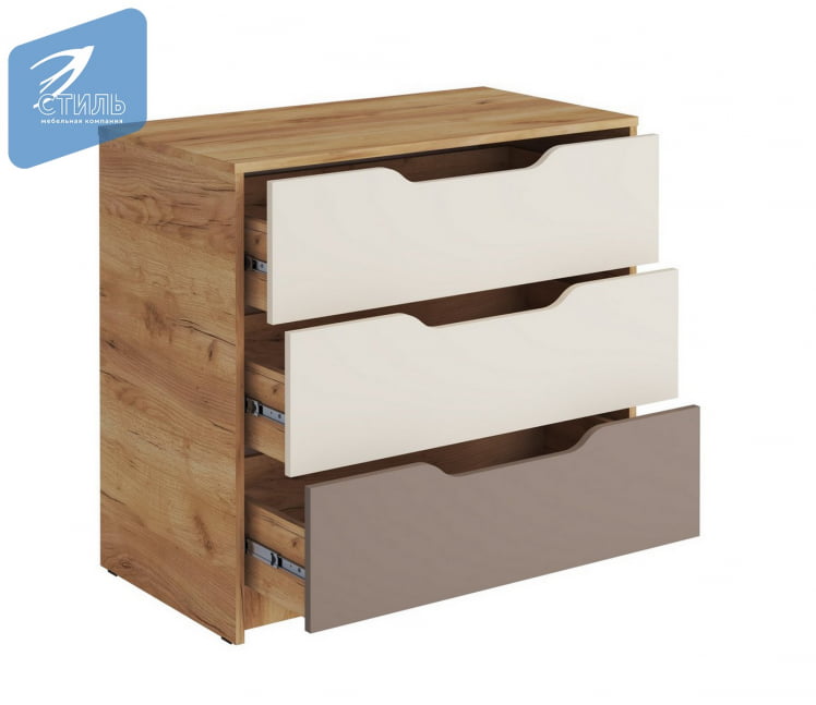 Комод РИCХ КМ-001 Миндаль/Глиняный серый/дуб крафт золотой / RICH_1