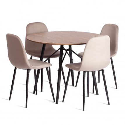 Стул БРЕЕЗЕ (мод. 4724) Велюр/металл , 44 х 53 х 87 см, Коффее (кофейный) ХЛР9 / черный / BREEZE (mod. Coffee HLR9_5