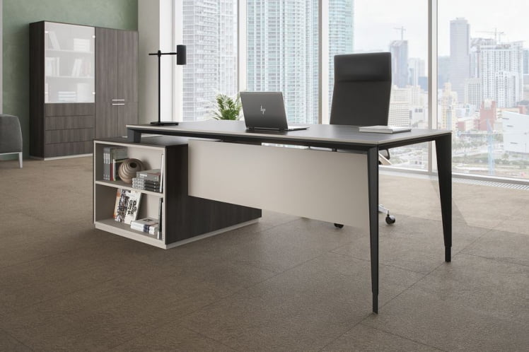 Комплект мебели для кабинета руководителя Атлас №05 Бренсон Трюфель Серый камень Антрацит / Atlas_1