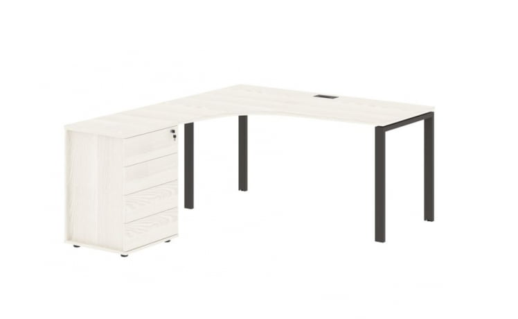 Стол эргономичный с тумбой левый ЕДИС ЕУCЕТ 1518 Л Ясень Траун Мокко / EDIS EUCET L_0