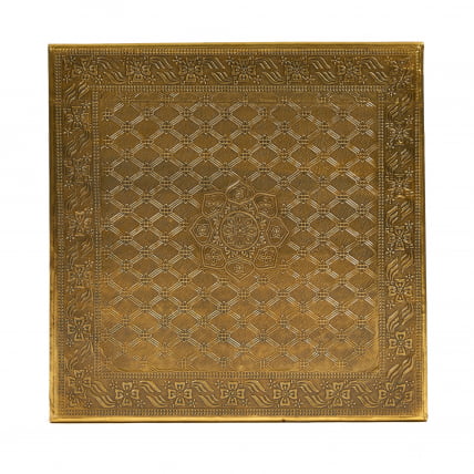 Столик Сеcрет Де Маисон ГОЛДЕН ХАВЕЛЙ ( мод. БДЖ-002) дерево манго, 46х46кс18, этническая чеканка / Secret De Maison GOLDEN HAVELY mod. BJ-002) 46х46x18,_2