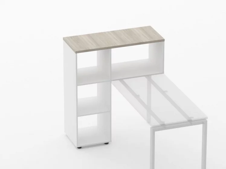 Стеллаж к столу Дека 9.06.10 Дуб Сантана светлый/Белый / Deka_2