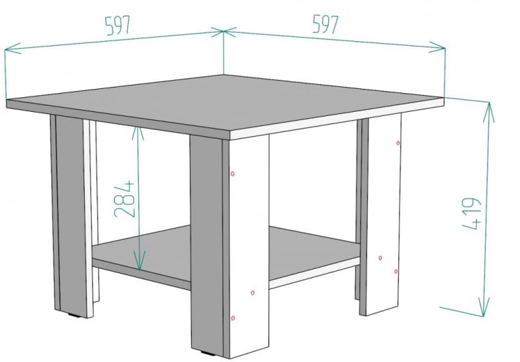 Стол журнальный ТC2 419х597х597 Графит / TC2_1