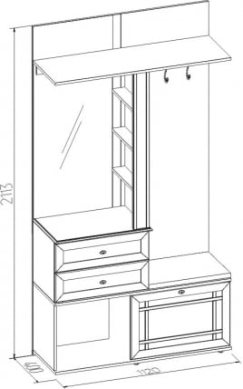 Шкаф МЦН Шерлоcк 70 Ясен Анкор Светлый / Sherlock_2