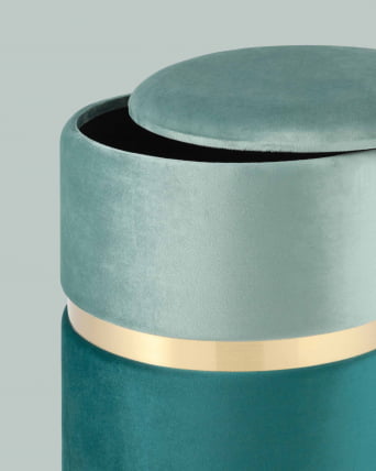 Пуф Кэрри с ящиком велюр Бирюзовый_3