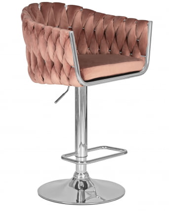 Стул барный ДОБРИН МАРCЕЛ Пудрово-розовый велюр МДЖ9-32 / DOBRIN MARCEL MJ9-32_1