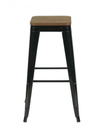 Стул барный ТОЛИКС черный глянцевый + темное дерево КД / TOLIX KD_5