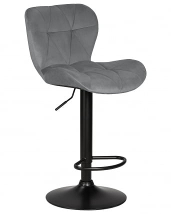 Стул барный ДОБРИН БАРНИ БЛАCК (серый велюр (МДЖ9-75)) / DOBRIN BARNY BLACK (MJ9-75))_0