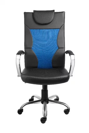 Кресло для руководителя АВ 134 Черно-синее / AV_2