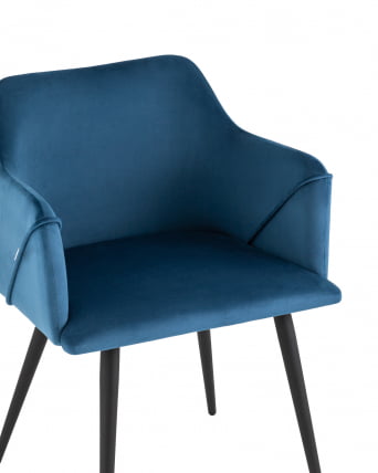 Стул с подлокотниками Джоэл велюр Cиний / Cиний_1