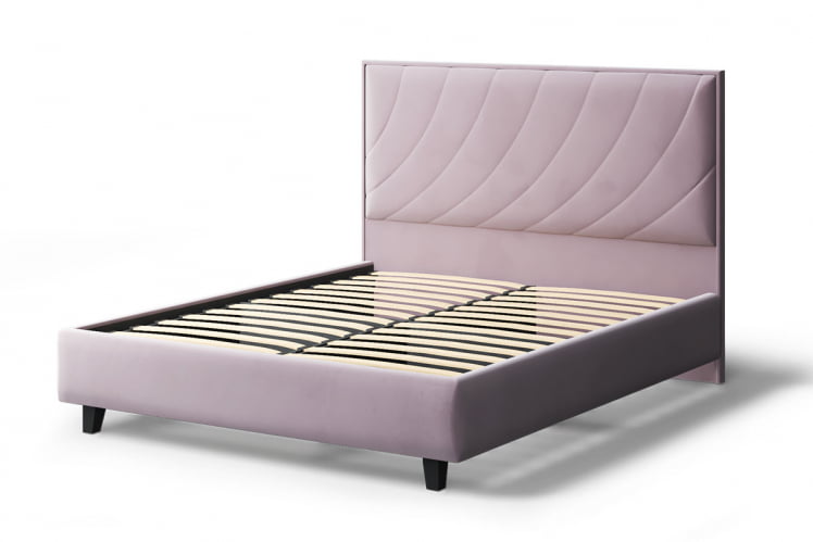 Кровать СОФИЯ 2000*1600мм (на опорах), велюр НЕО 15 (лиловый), (б/основания, б/матраса) / NEO_1