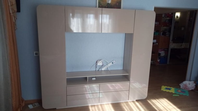 Шкаф комбинированный Румба 03.272 Ясень шимо светлый Мокко глянец_3