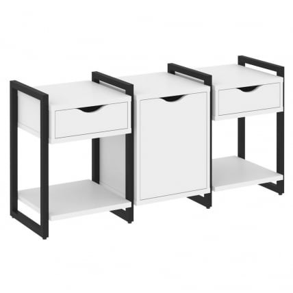 Тумба на регулируемых опорах наборная. Вариант №6 ЛОФТ ВР.Л-ТН-6.О Металл черный Белый Бриллиант / LOFT VR.L-TN-6.O_0