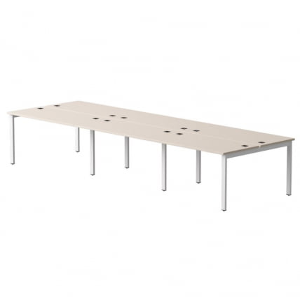 Бенч-система на 6 мест на металлокаркасе, опоры 45 гр Еверпроф ЕВО 254С017 (4740) Кашемир Белый / Everprof EVO 254S017_0