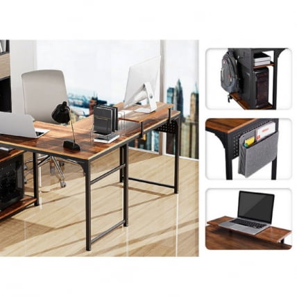 Стол письменный (для компьютера) угловой ЕУРЕКА ЗКС-Л150Б-РВБ с шириной 150 см Реcлаимед Воод / EUREKA ZX-L150B-RWB Reclaimed Wood_7