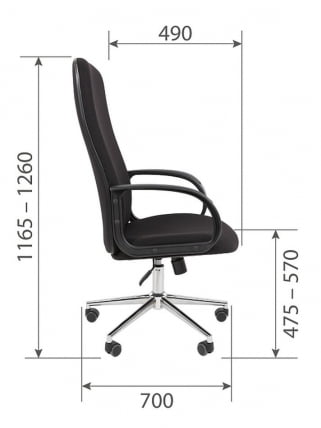 Офисное кресло Chairman 278 Черное Хром_9