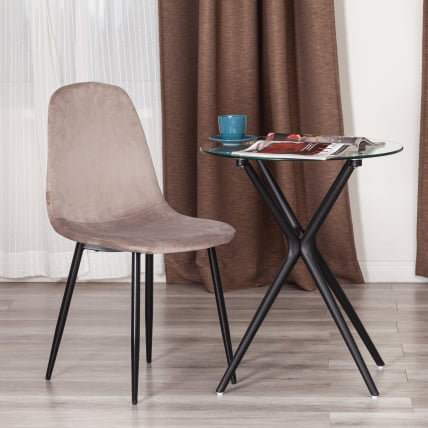Стул БРЕЕЗЕ (мод. ДЖСC-58) Велюр/металл , 44 х 53 х 86 см, коффее (кофейный) ХЛР 9 / черный / BREEZE (mod. JSC-58) coffee HLR_8