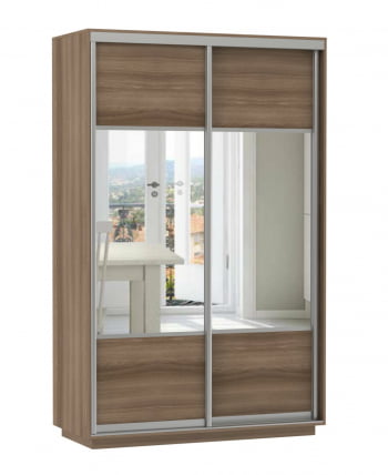 Шкаф-купе двухдверный Экспресс Дуо Комби 1400х2200х Ясень шимо тёмный / 1400х2200h_0