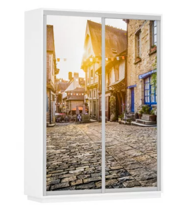 Шкаф-купе двухдверный Экспресс Дуо 1600х2400х Улица/Белый снег / 1600х2400h_0