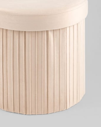 Пуф складной с ящиком Сторе Роунд бежевый / Store Round_3