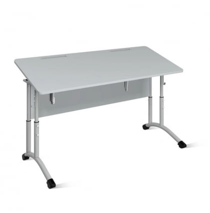 Стол ученический 2-местный регулируемый (ростомат) (рост 5-7) 1200х500 мм ЛДСП Серый/Металл Серый_1