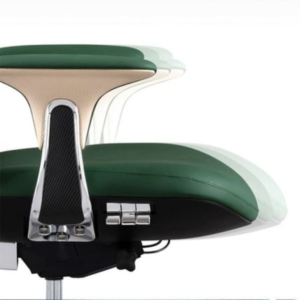 Эргономичное компьютерное кресло руководителя Еурека ОC21 Пауло (Наппа кожа), зеленое / Eureka OC21 Paulo (Nappa_8